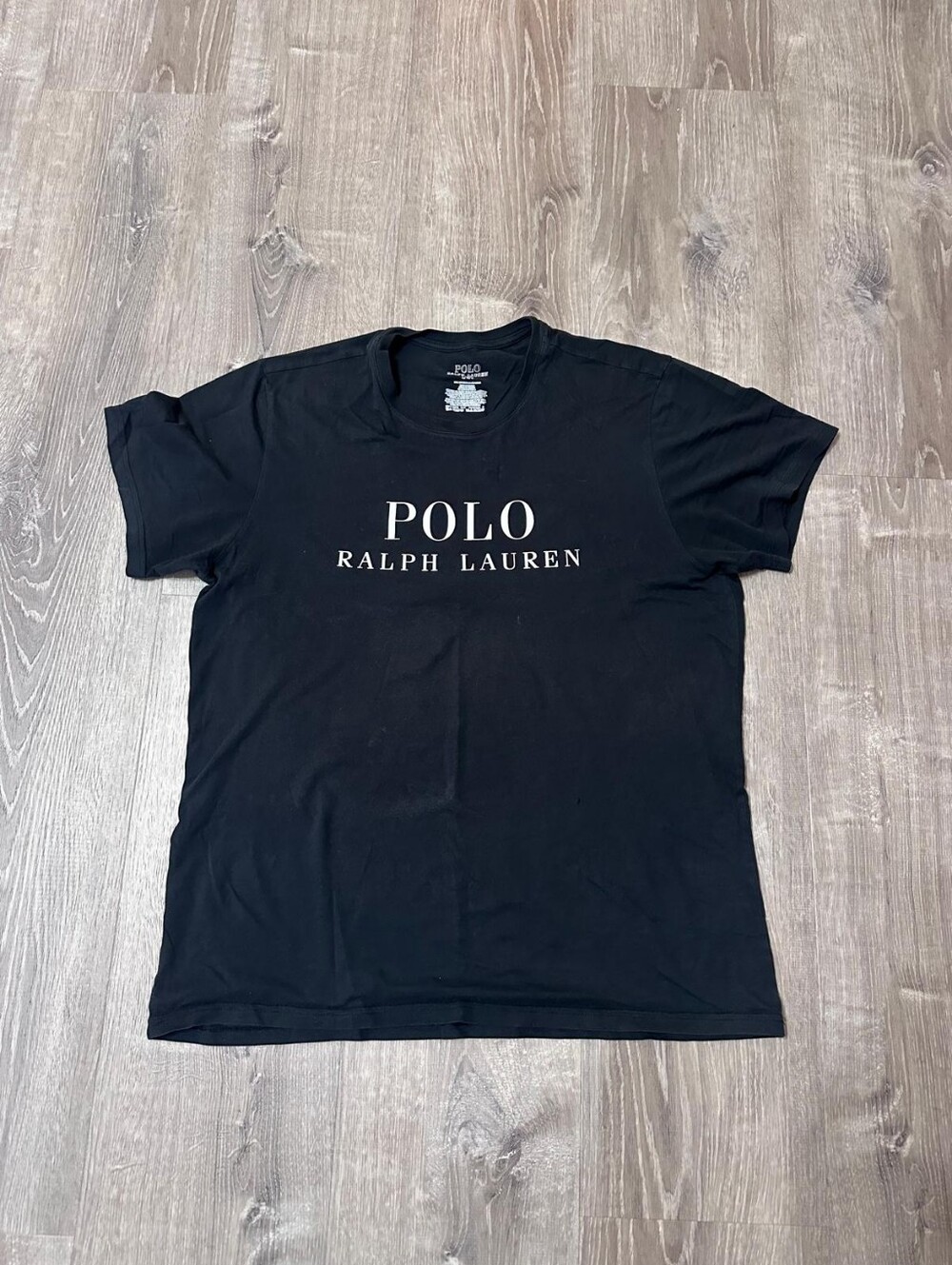 Polo by Ralph Lauren Black Crewneck Tee with White Logo